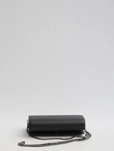 Christian Louboutin Paloma Wallet On Chain In Leather With Loubinthesky Spikes In Black