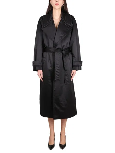 Saint Laurent Notched-lapel Single-breasted Coat In Black