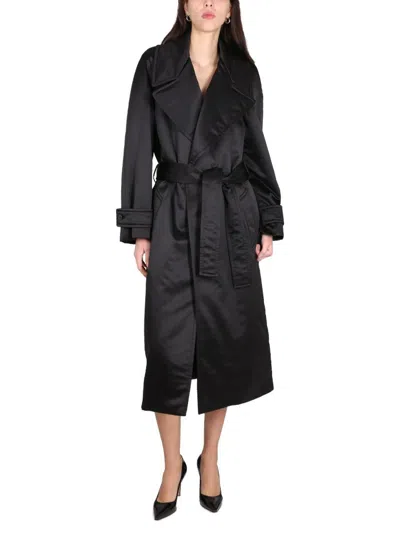 Saint Laurent Notched-lapel Single-breasted Coat In Black