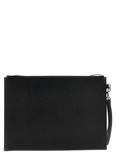 Shop Saint Laurent Logo I-pad Holder In Black