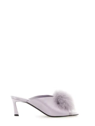 Shop Saint Laurent Mule Mae In Satin Crepe In Purple