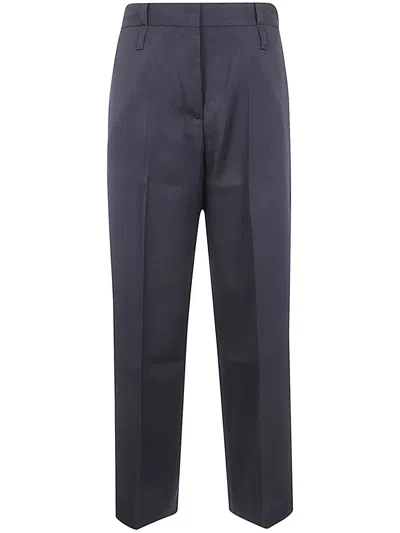 Studio Nicholson Trousers With High Waist And Front Pleats In Blue