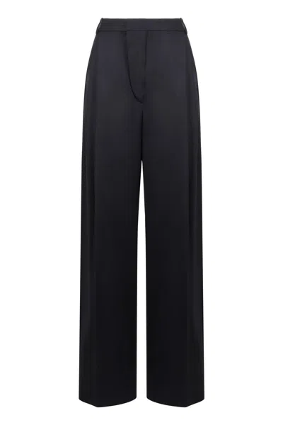 Victoria Beckham Wide Leg Trouser In Blue