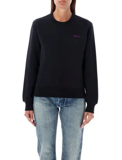 Apc A.p.c. Sweatshirt With Logo In Black Purple