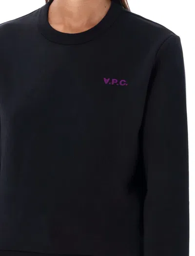 Apc A.p.c. Sweatshirt With Logo In Black Purple
