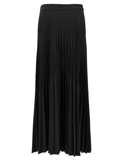 Shop Alberta Ferretti Pleated Skirt In Gray