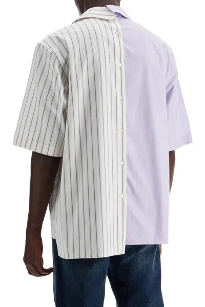 Shop Lanvin Asymmetric Bowling Shirt With In White