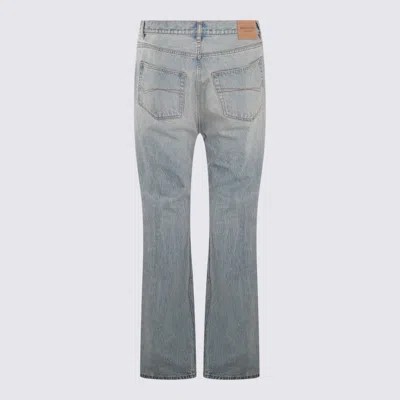 Shop Balenciaga Light Indigo Cotton Denim Jeans In Blue