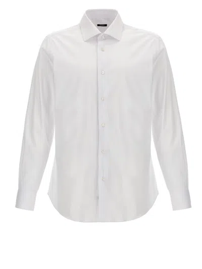 Shop Barba Poplin Shirt In White