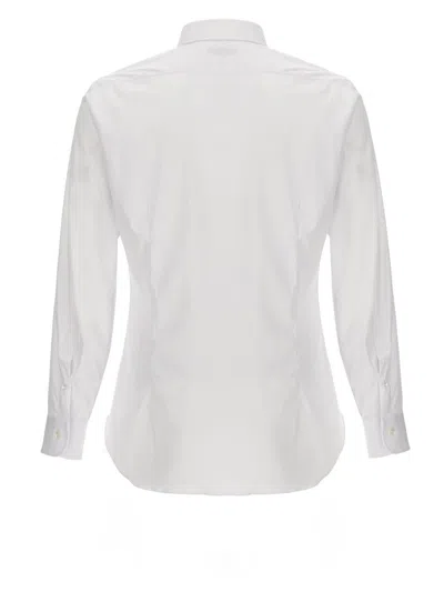 Barba Napoli Tailored Cotton Shirt Buttoned Cuffs In White