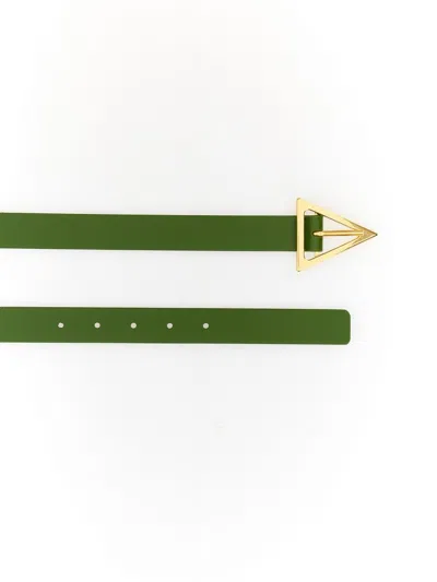 Bottega Veneta Signature Triangular Buckle Belt In Green