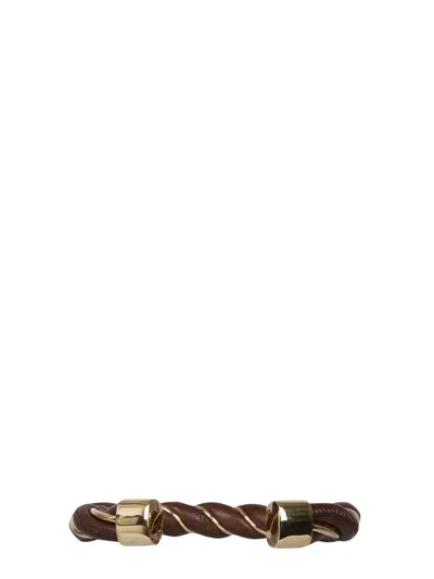 Shop Bottega Veneta Spiral Bracelet In Brown