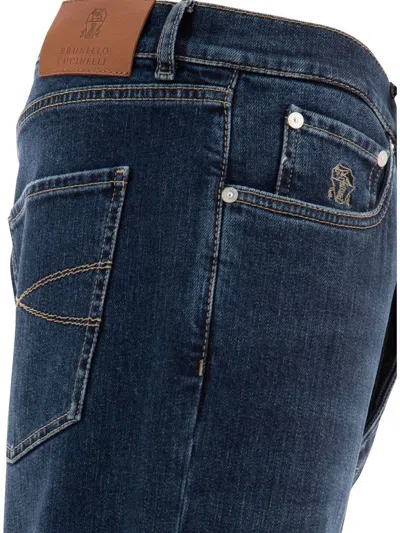 Shop Brunello Cucinelli "stretch Denim Iconic Fit Jeans For A In Blue