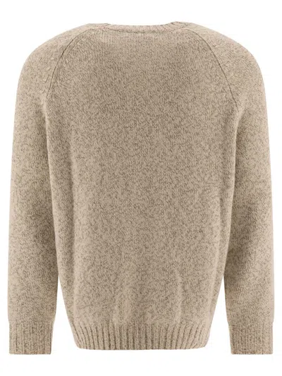 Shop Brunello Cucinelli Mouliné Sweater With Raglan Sleeves In Green