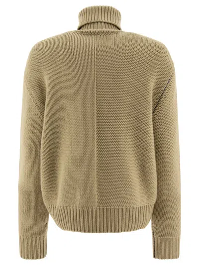Burberry Luxurious Cashmere Sweater With Ekd Pattern In Green
