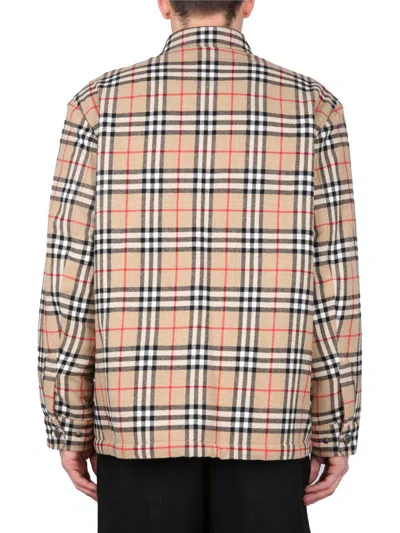 Burberry Beige Vintage Check Shirt Jacket In Multicolour