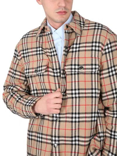 Burberry Beige Vintage Check Shirt Jacket In Multicolour