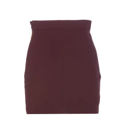 Elisabetta Franchi Chain Detail High-waisted Mini Skirts In Red