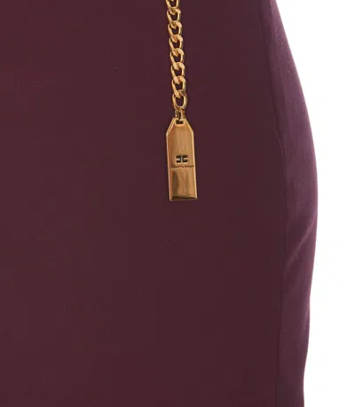Elisabetta Franchi Chain Detail High-waisted Mini Skirts In Red
