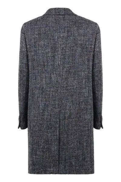 Shop Etro Wool Blend Coat In Blue