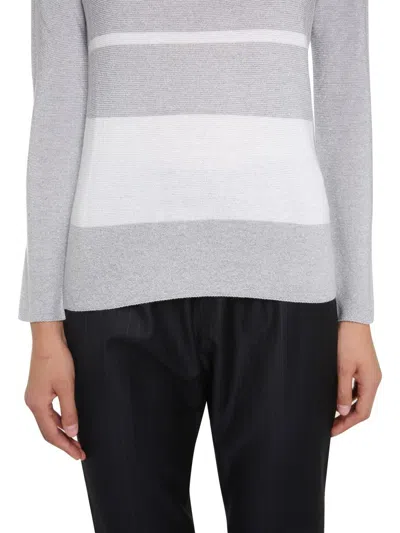 Shop Fabiana Filippi Boat Neck Sweater In Grey