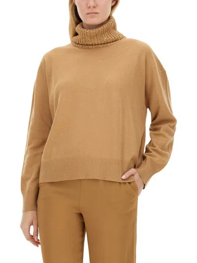 Shop Fabiana Filippi Wool Sweater In Beige