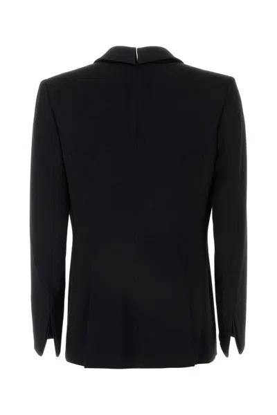 Giorgio Armani Wool Blazer With Shawl Lapel And Chest Pocket In Black