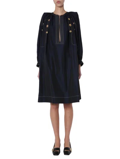 Givenchy Dress With Buttons In Blue
