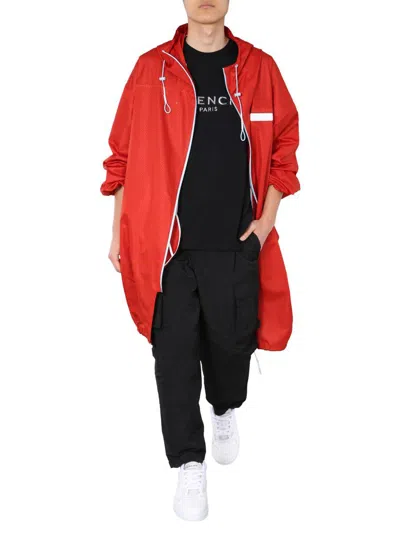 Shop Givenchy Oversize Fit Parka In Red