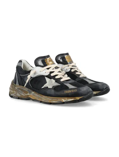 Shop Golden Goose Running Dad In Black Silver White