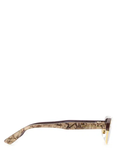 Shop Gucci Rectangular Sunglasses In Gold