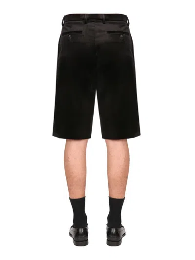 Shop Gucci Stretch Velvet Shorts In Black