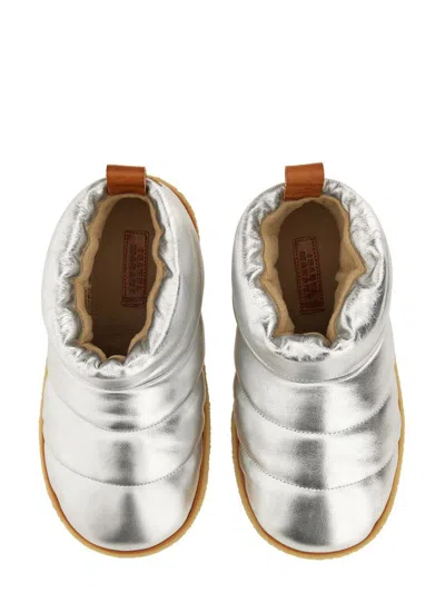 Isabel Marant "eskee" Flat Sole Metallic Finish Boots In Silver
