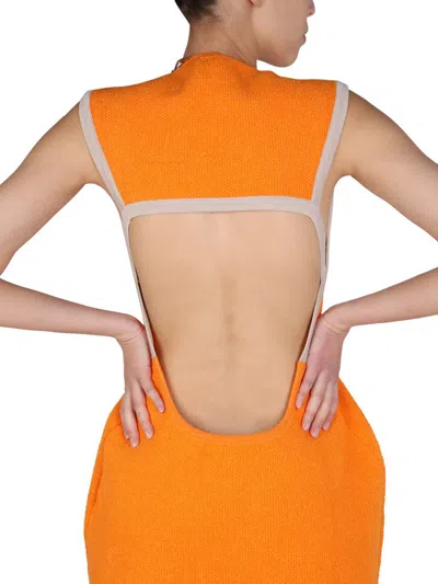 Shop Jacquemus "la Robe Sorbetto" Dress In Orange