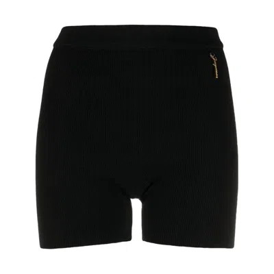 Jacquemus Viscose Blend Minimal Knitted Cyclist Shorts In Black