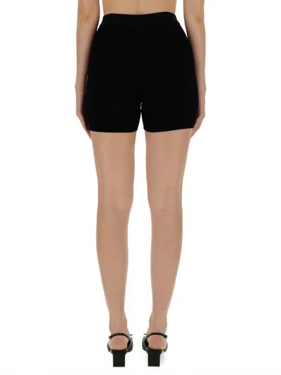 Jacquemus Viscose Blend Minimal Knitted Cyclist Shorts In Black
