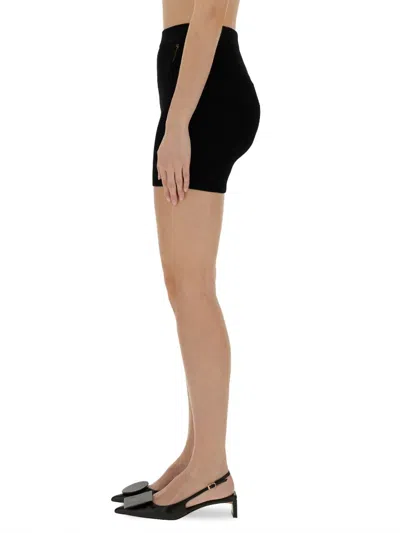 Jacquemus Viscose Blend Minimal Knitted Cyclist Shorts In Black