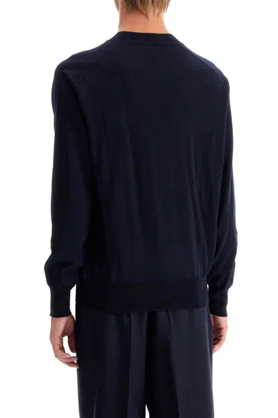 Shop Ami Alexandre Mattiussi Lightweight Wool Raglan Pullover In Blue