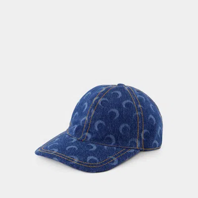 Shop Marine Serre Moon Laser Cap In Blue