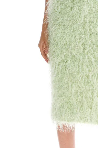 Shop Dries Van Noten Midi Faux Fur Skirt In In Green