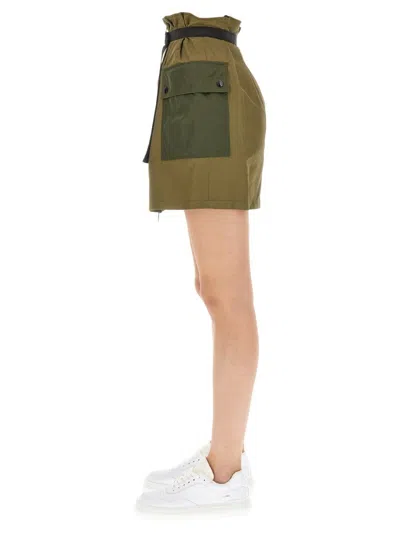 Shop Moncler Cargo Skirt In Military Green