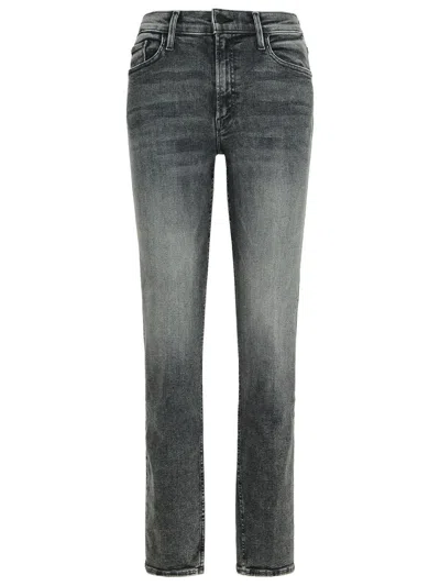 Mother The High Waisted Rascal Slice Undone Hem Friday The 13th Jeans In Grey