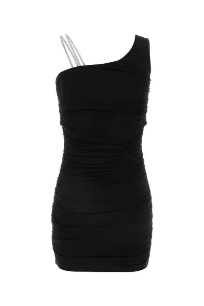 Off-white Black Stretch Viscose Mini Dress In Black