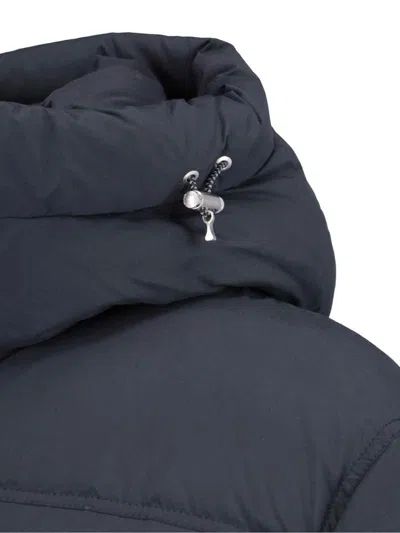 Off-white Quilted Down Jacket With Hood And Tone-on-tone Logo Patch In Black