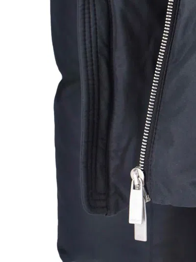 Off-white Quilted Down Jacket With Hood And Tone-on-tone Logo Patch In Black