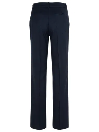 P.a.r.o.s.h Blue Pants With Wide Leg And Elastic Rear Waist In Tech Fabric Woman In Blue