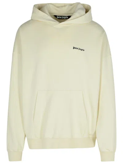 Palm Angels Cotton Hooded Sweater In Beige