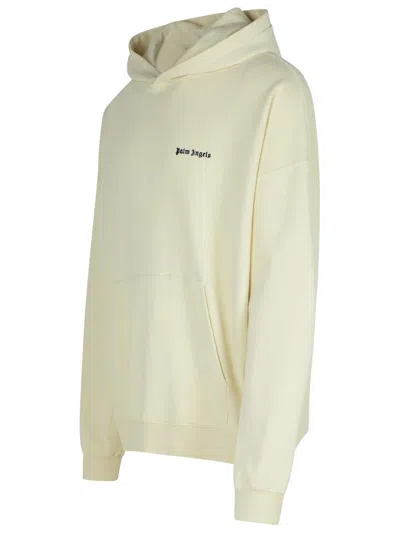 Palm Angels Cotton Hooded Sweater In Beige