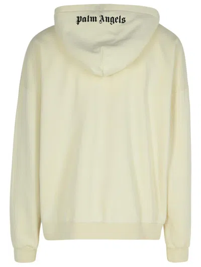 Palm Angels Cotton Hooded Sweater In Beige