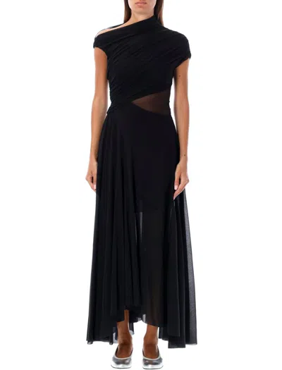 Shop Philosophy Di Lorenzo Serafini Asymmetric Long Dress In Black